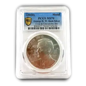 (2020) Medal George H. W. Bush Silver Coin & Chronicles Set (3)