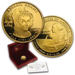 2007-W 1/2 oz Proof Gold Abigail Adams PR69DCAM PCGS (w/Box & COA) (1)