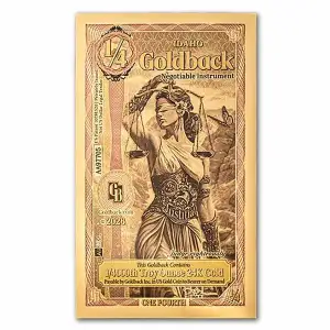 1/4 Idaho Goldback Aurum Gold Foil Note (24k) (3)