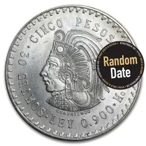 1947-1948 Mexico Silver 5 Pesos Cuauhtemoc | Avg. Circulated (3)