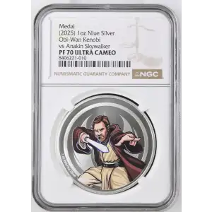 2025 Agoro Star Wars | Obi-Wan Kenobi vs. Anakin 1oz Silver Medallion NGC PF70 Ultra Cameo (3)