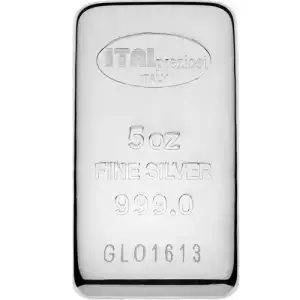 5 oz Italpreziosi Cast Silver Bar