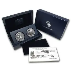 2013-W 2-Coin American Silver Eagle West Point Set (Box & COA)
