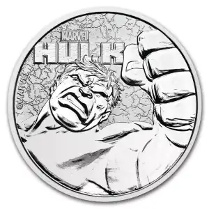 2019 Tuvalu 1 oz Silver $1 Marvel Series Hulk BU
