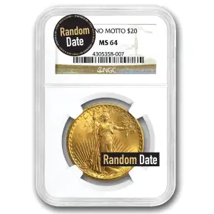 Any Year (1907–1933) $20 St. Gaudens - NGC - MS64