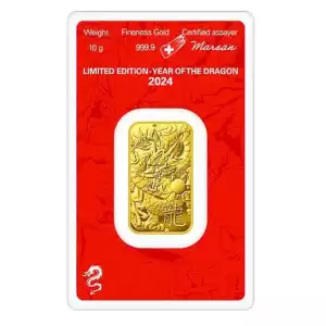 2024 10 gram Argor Heraeus Lunar Dragon Gold Bar (In Assay)