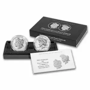 2023-S Morgan & Peace Silver Dollar Reverse Proof Set with Box & COA
