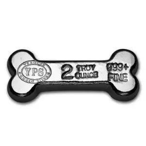 2 oz Hand Poured Silver Dog Bone - Yeager Poured Silver