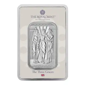 1oz Silver Bar - The Royal Mint Three Graces (In Assay) (2)