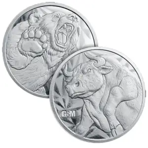 GSM Bull and Bear 1oz Silver Round (2)