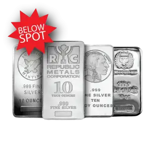 Random Brand 10oz Generic Silver Bar (Our Choice) (6)
