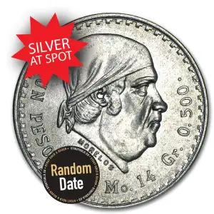 1947-1949 Mexican 1 Peso Morelos (.225 ASW) | Avg Circ (5)