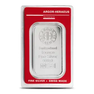 1oz Silver Bar - Argor Heraeus (in assay)