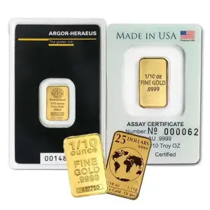 Random Mint 1/10oz Gold Bar