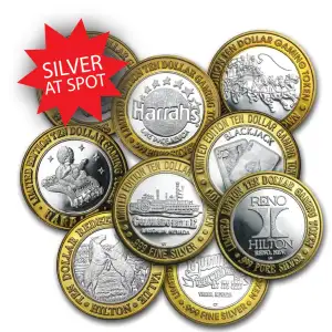 .999 Fine Silver $10 Casino Gaming Token (Random Motif) | AT SPOT!