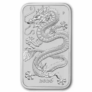 2026 Australia 1 oz Silver Dragon Rectangular Coin BU