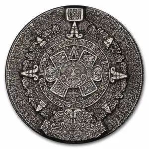 2 oz Silver Aztec Sun Stone Stacker Round