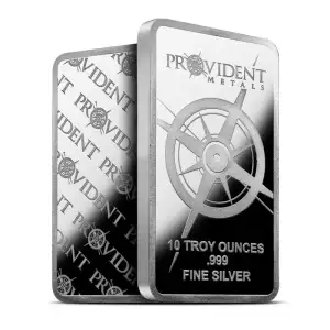 10oz Silver Bar | Provident Metals Retro Design