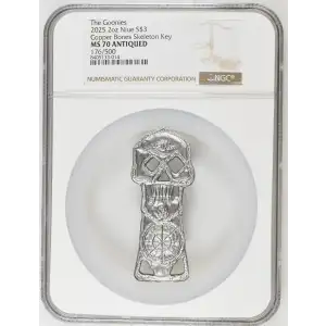 2025 Niue The Goonies Copper Bones Skeleton Key 2 oz Silver Coin NGC MS70 Antiqued (4)