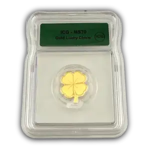 1/500oz Micro Gold Lucky Clover MS70 ICG (2)