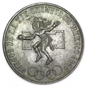 1968 Mexico Silver 25 Pesos Olympics