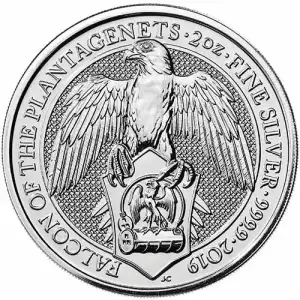 2019 2 oz British Silver Queen’s Beast Falcon Coin