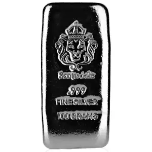 Scottsdale Mint Cast 100g Silver Bar