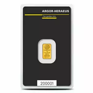 1 Gram Argor Heraeus Gold Bar (New w/ Assay)