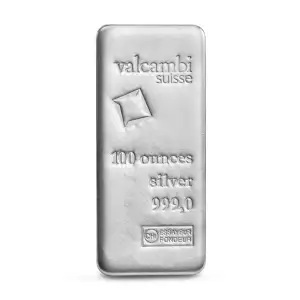 Valcambi 100oz Silver Cast Bar