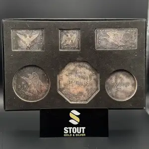 W.H. Foster Silver Eagles Nest Art Bar Set - 19.25 troy oz